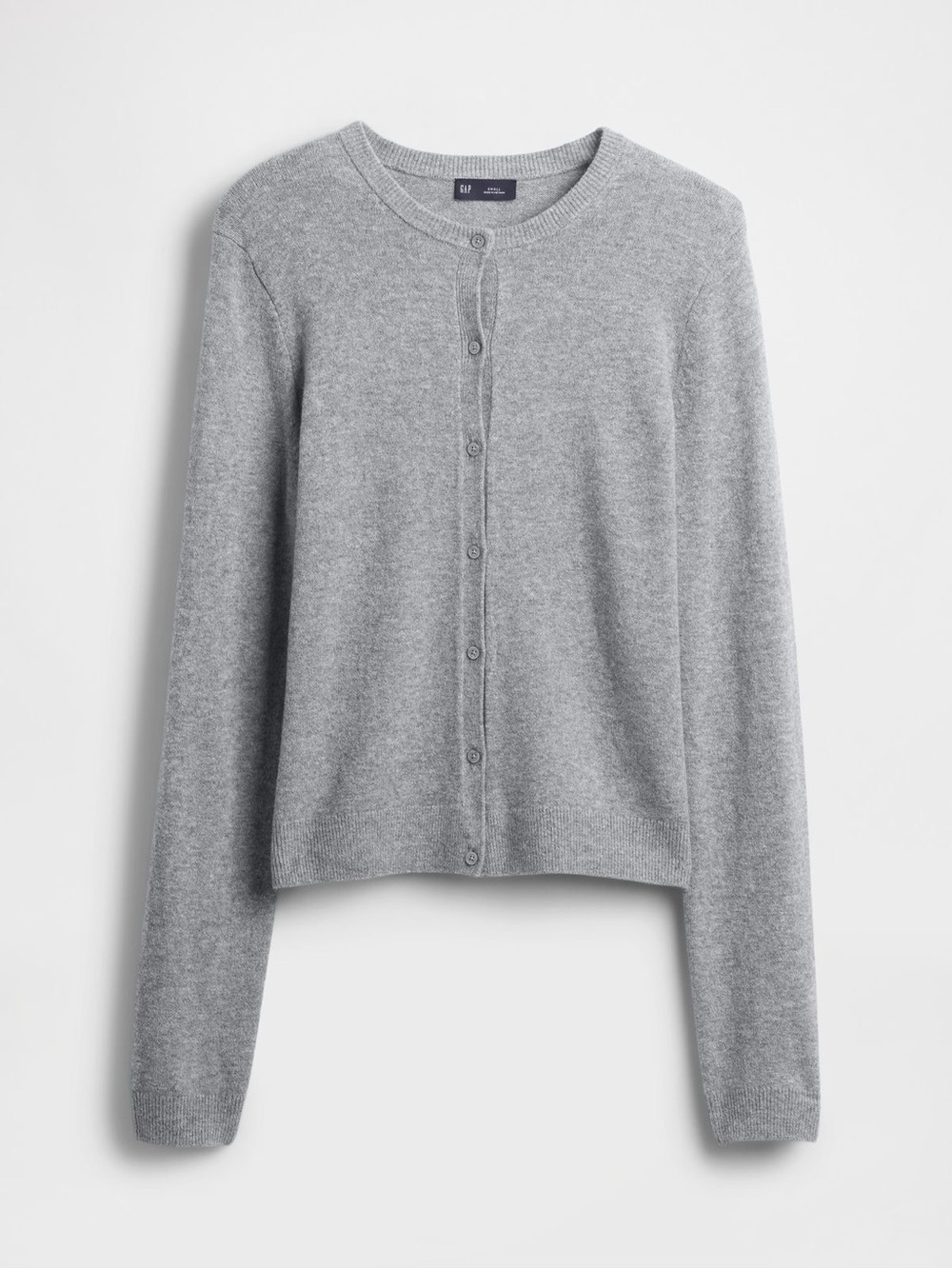 GAP Women's Crewneck Button Cardigan - Light Gray